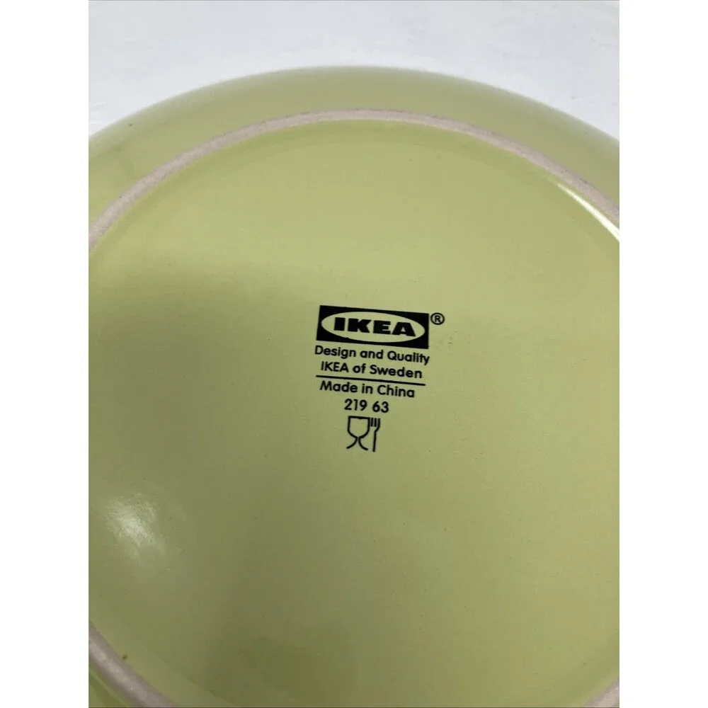 IKEA Dinnerware Fargrik Luncheon Plates Set Of 2 Avocado Green 21963 8-3/4”